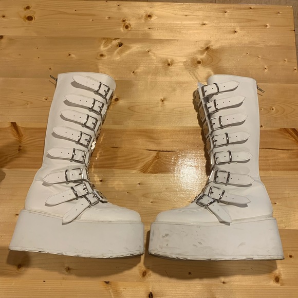 white demonia damned-318 boots - Picture 2 of 8